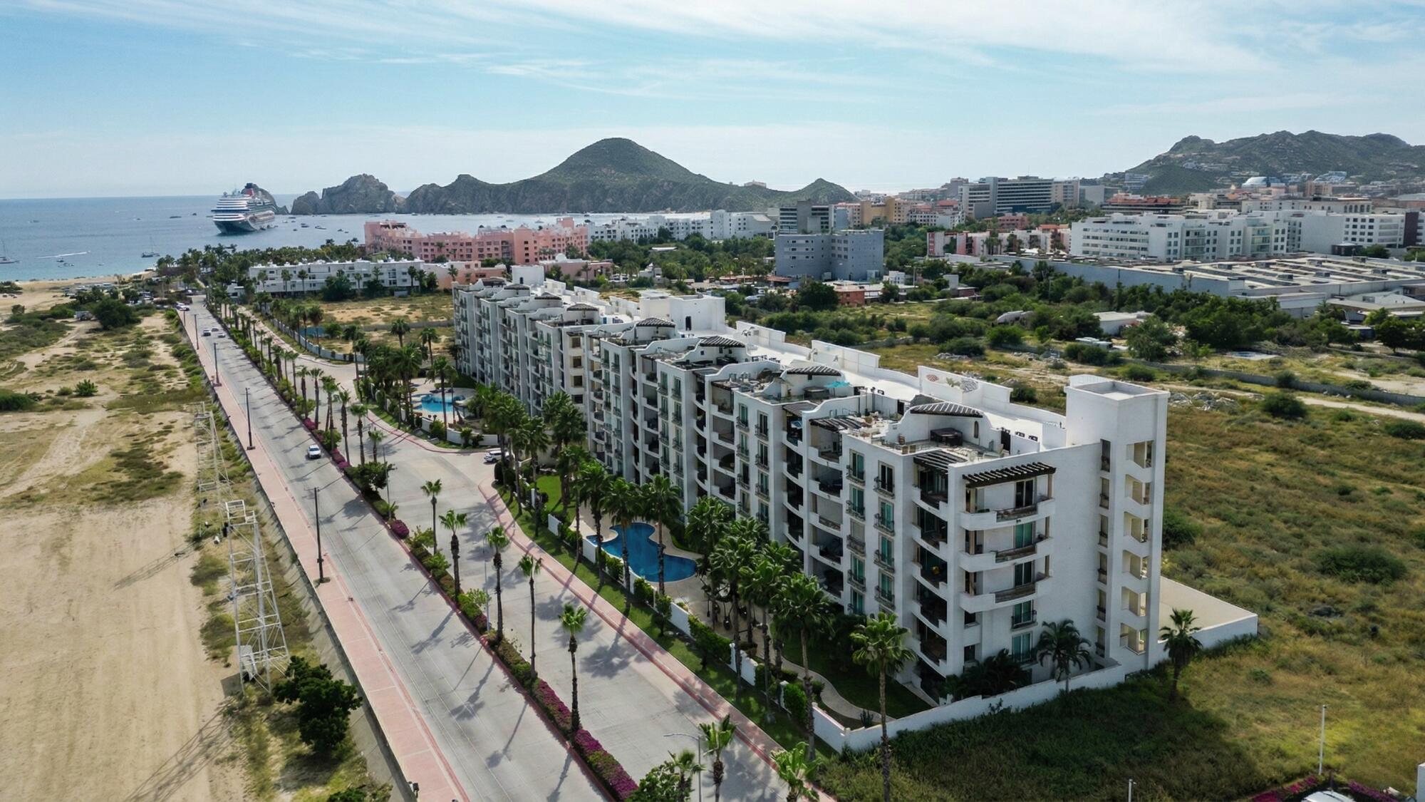 Los Cabos Puerta Cabos Village Amazing 2-Bedroom Condo | One Block from Medano Beach DONT MISS THIS OPPORTUNITY Exceptional 2-bedroom, 2 full bath condo just one block from Cabo's famous Medano Beach. Features a large private terrace, is fully furnished and equipped, and ready to enjoy or rent immediately.The spacious master suite offers an oversized bathroom with a hot tub jacuzzi. Includes 2 underground parking spaces and a private storage room.Community amenities include 24-hour security and two large swimming pools. Ideal for living or as a high-income vacation rental investment.Priced at for sale