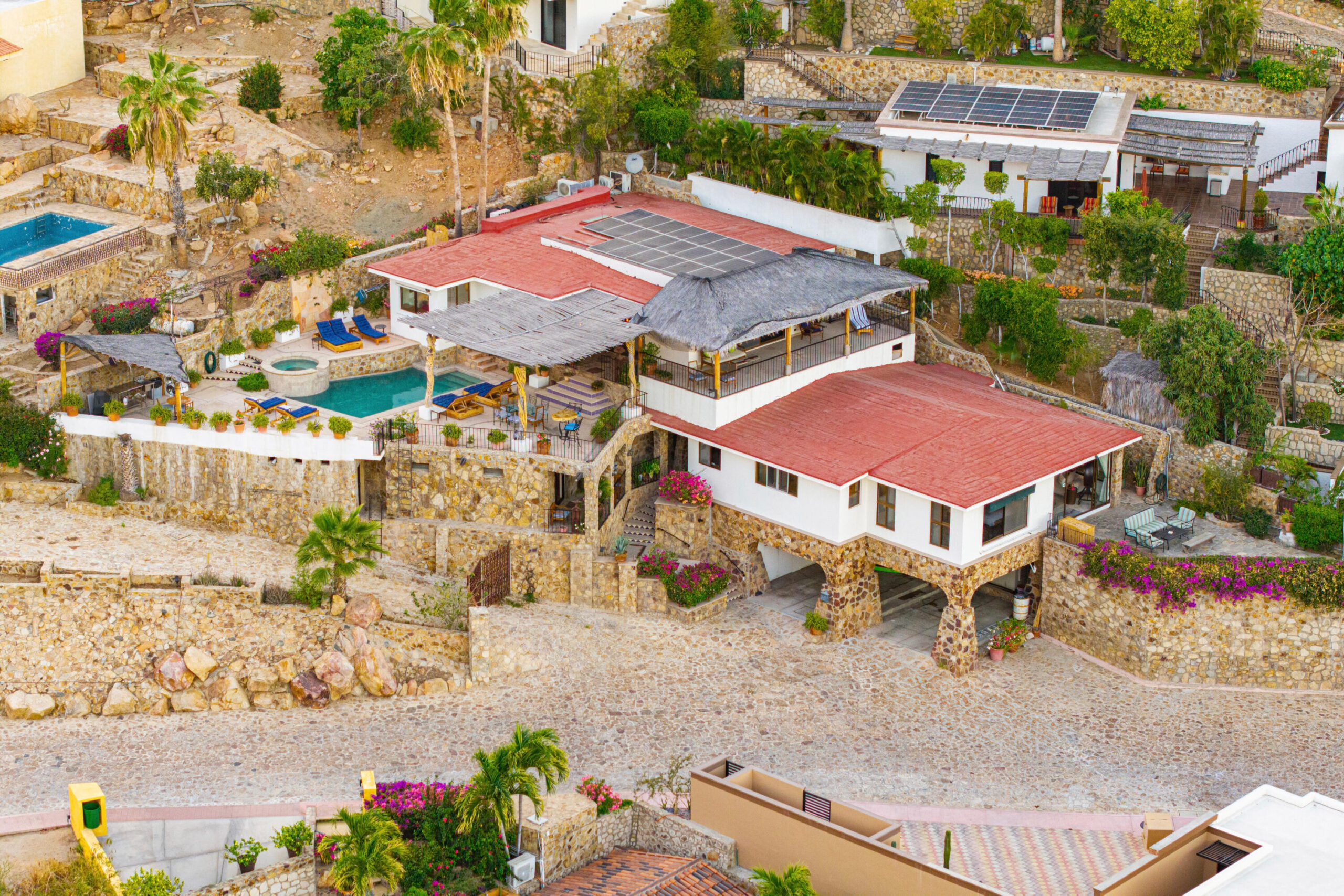 Los Cabos Cabo Colorado Discover modern luxury in this exquisitely designed home, built in 2020 and nestled within the exclusive, beachfront, private gated community of Cabo Colorado in San José del Cabo—just 2 miles from Palmilla Beach. Enjoy the convenience of living just steps from a stunning, sandy private beach within the community.With a striking contemporary aesthetic, this residence features gleaming white marble floors, beautifully appointed marble bathrooms, and captivating ocean for sale