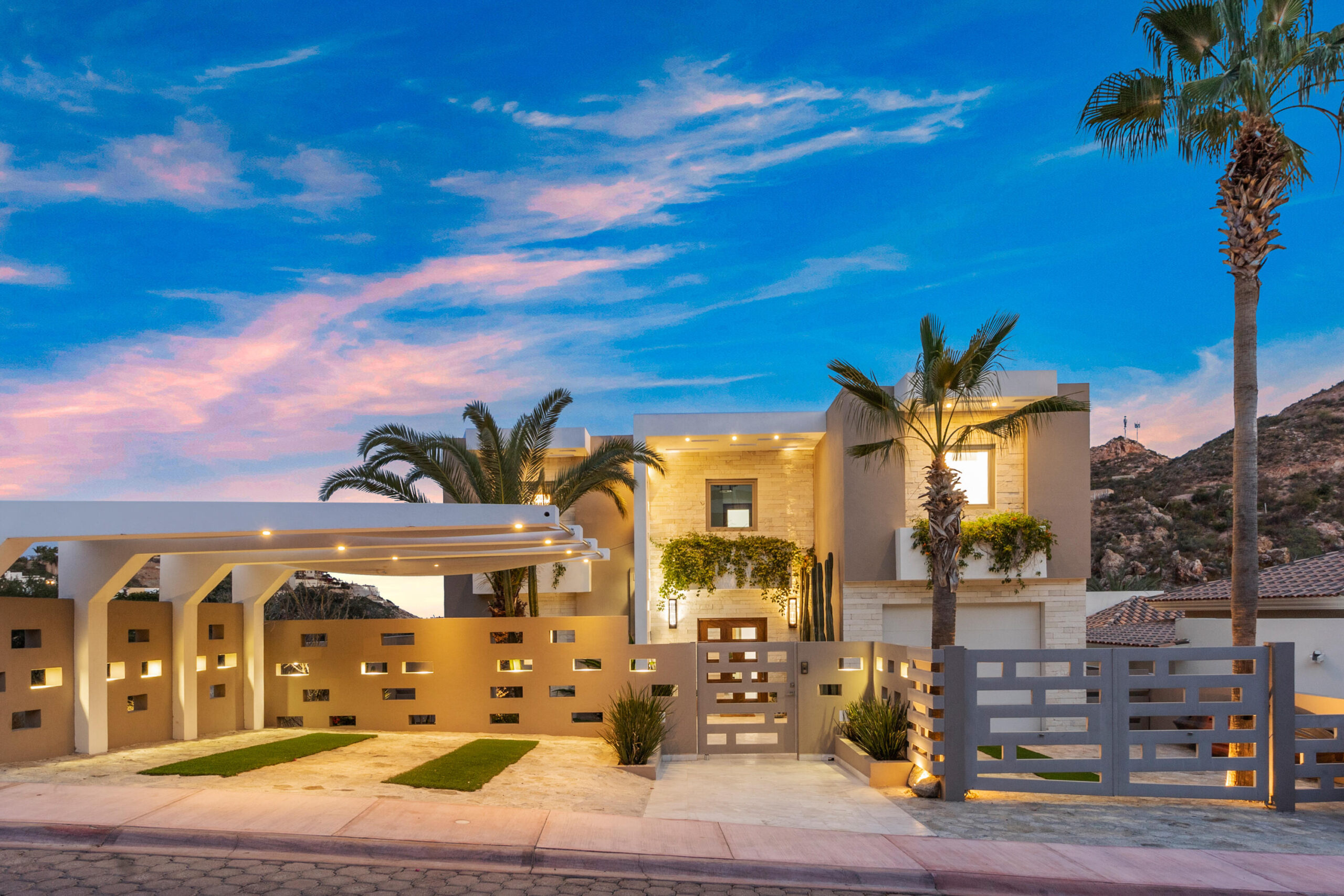 Los Cabos Cabo Colorado Discover modern luxury in this exquisitely designed home, built in 2020 and nestled within the exclusive, beachfront, private gated community of Cabo Colorado in San José del Cabo—just 2 miles from Palmilla Beach. Enjoy the convenience of living just steps from a stunning, sandy private beach within the community.With a striking contemporary aesthetic, this residence features gleaming white marble floors, beautifully appointed marble bathrooms, and captivating ocean for sale