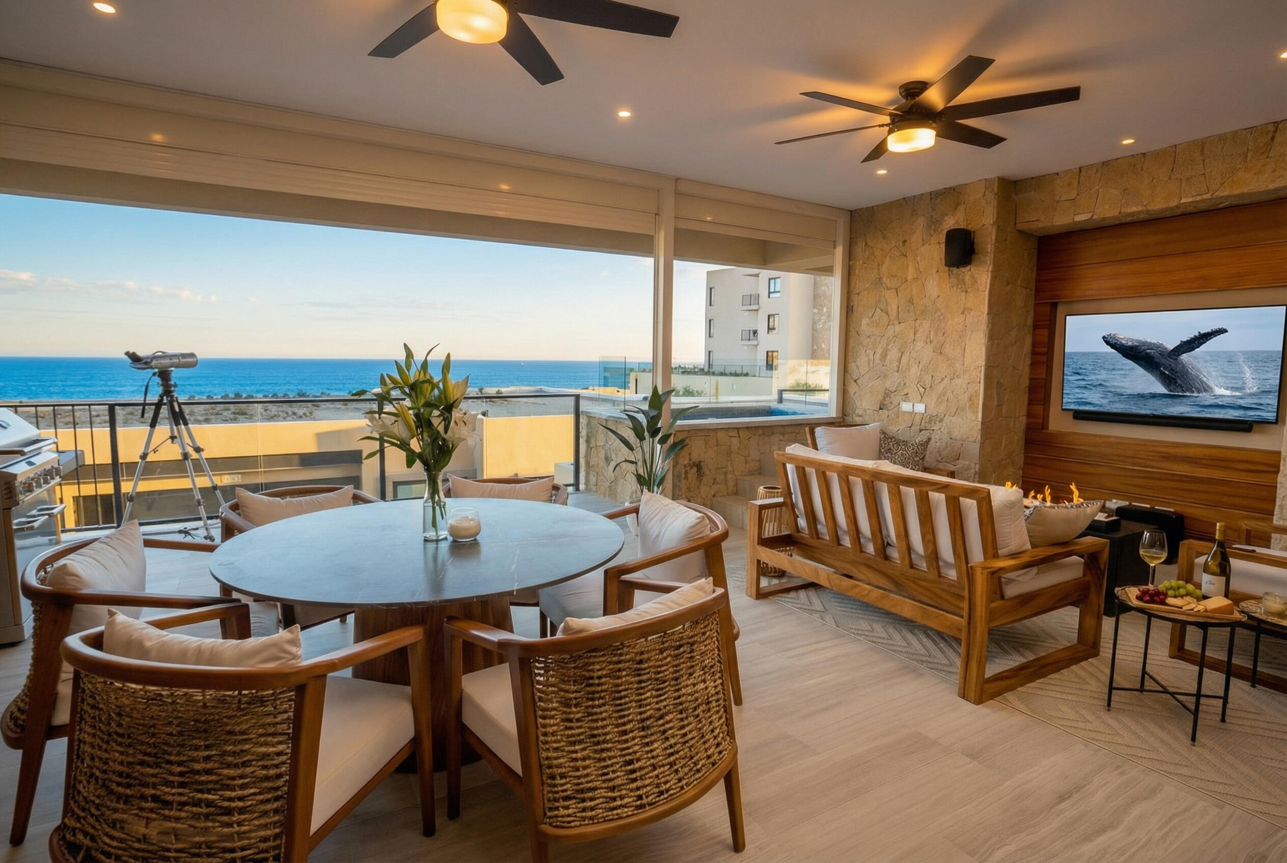 Los Cabos Coyote Located in the exclusive lower Pedregal community, this modern 1-bedroom, 1-bathroom condominium at Coyote Tower offers a comfortable and stylish living experience. With approximately 800 sq ft of total living space, including a private terrace or garden depending on the unit, the residence features an open-concept layout with kitchen, living area, and laundry space. High-quality finishes include porcelain tile flooring, custom cabinetry, and a functional, well-designed kitchen. The bedroom offers a spacious closet and a private bathroom with modern vanity. Enjoy beautiful mountain for sale