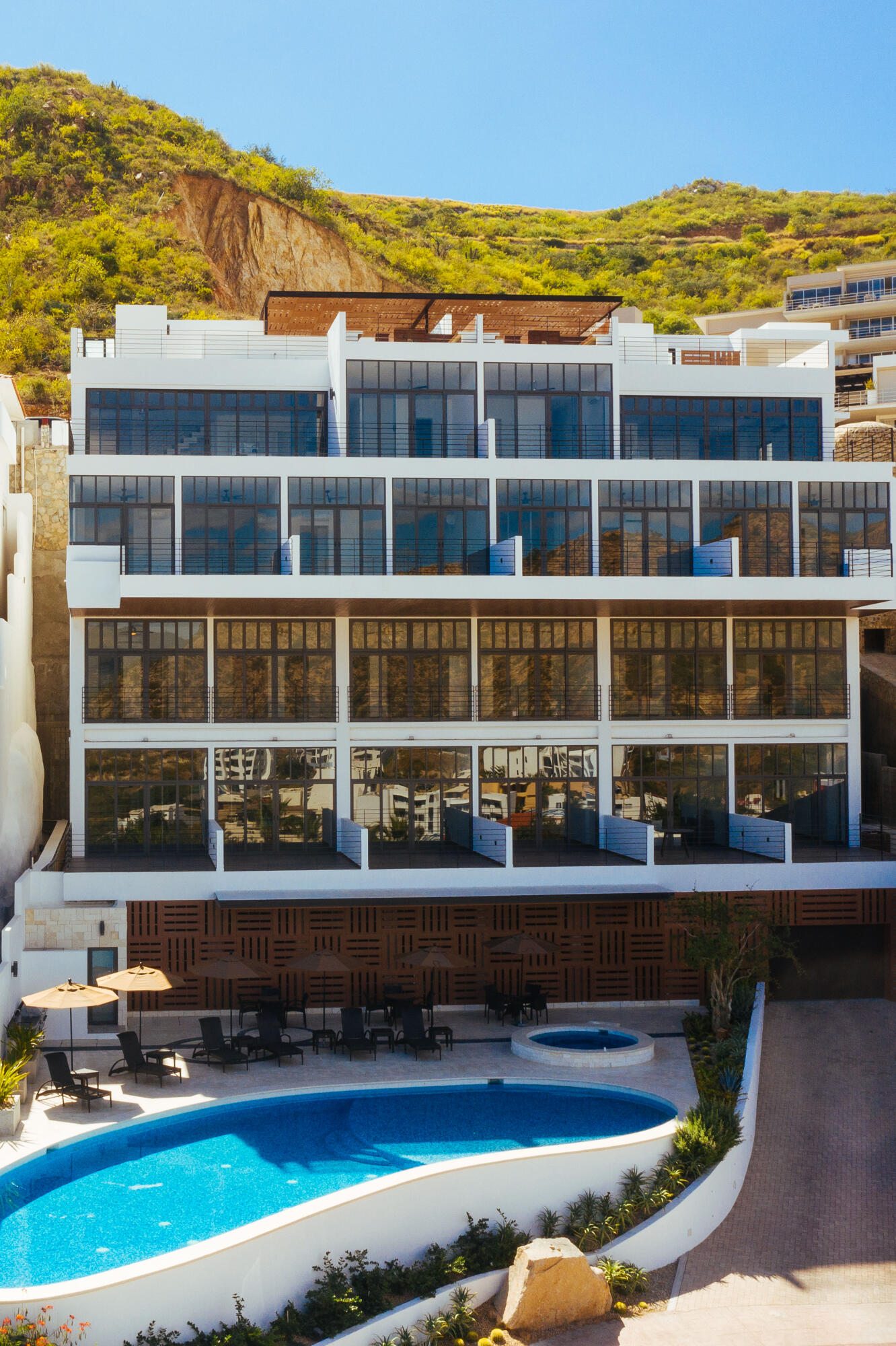 Los Cabos The Five THE FIVE is a unique development, ready to move in, turn-key Condos, at walking distance to downtown in the world famous gated community EL PEDREGAL in Cabo San Lucas. Modern and quality construction.This condo fully furnished, ready to move in, features 2 bedrooms, 2 full bathrooms, 1 half bathroom, amazing for sale