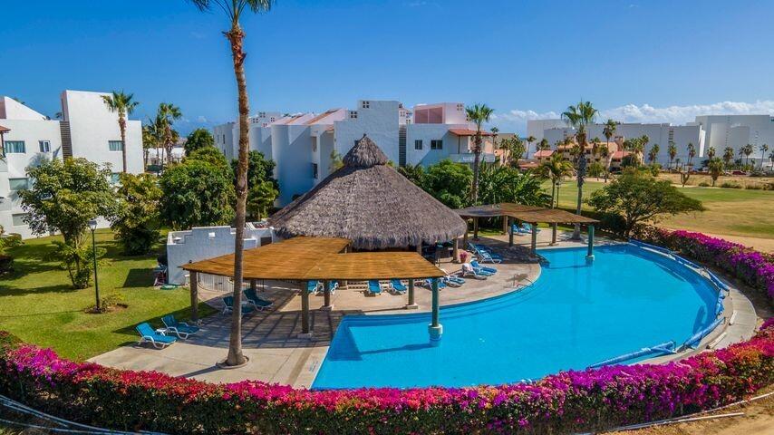Los Cabos Costa Mare Income-producing condo in Costa Mare, a boutique 28-unit development just minutes from the Marina, beaches, golf courses, and top dining in Cabo San Lucas. More than real estate, this is a turnkey Airbnb business. Delivered fully furnished, professionally decorated, and already operating, including flat-screen TVs, towels, linens, pans, dishes, and everything needed to generate income from day one. The unit offers 2 bedrooms, 2 bathrooms, and 102 m² total (90 m² interior + 12 m² terrace), located on the first level, featuring a modern kitchen with quartz countertops and a private balcony with city for sale
