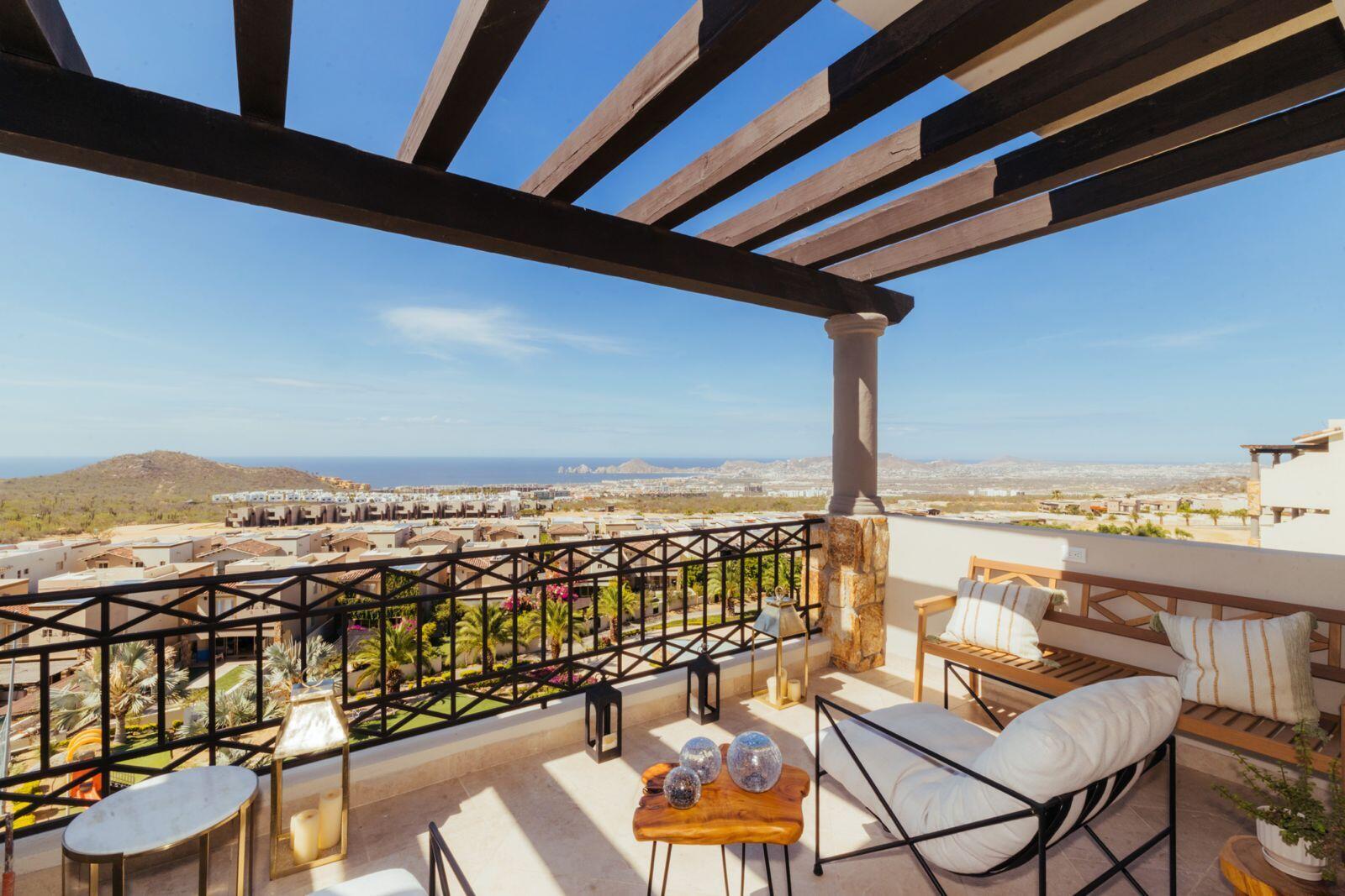 Los Cabos Surfside Residences This immaculately presented residence is set amongst manicured grounds within a private and secure complex. The floorplan incorporates 2 spacious bedrooms, 2 bathrooms, a study nook, modern kitchen with quality appliances, and a spacious living and dining area. The generously proportioned interior flows effortlessly from the open-plan living space, to the private expansive covered terrace from which you can admire the for sale
