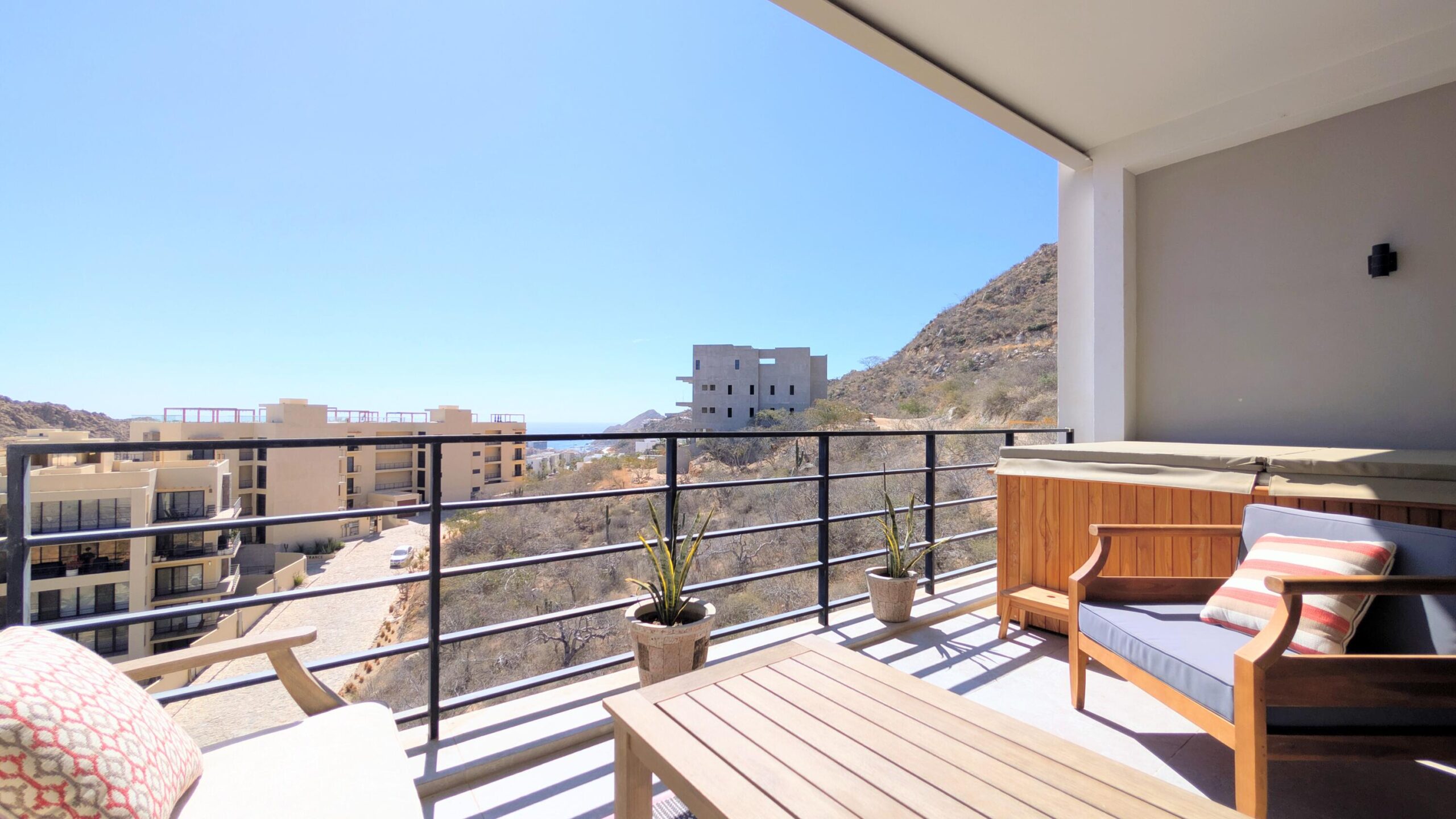 Los Cabos Cabo Costa POOL INCLUDED! This stunning 2-bedroom condo with huge deck is located on the first level in the Balandra Tower of Cabo Costa . Cabo Costa is the newest community that blends its arquitectural designs with nature. This unit has been meticulously designed and comprises two end-suite bedrooms. The property interior is designed in neutral tones to create a modern, welcoming and luxurious home yet retaining its original features. Amenities such as a Club House, Infinity pool, Gym, sundeck, Kids area, Jacuzzi, Wetbar, Snackbar & Massage area. for sale