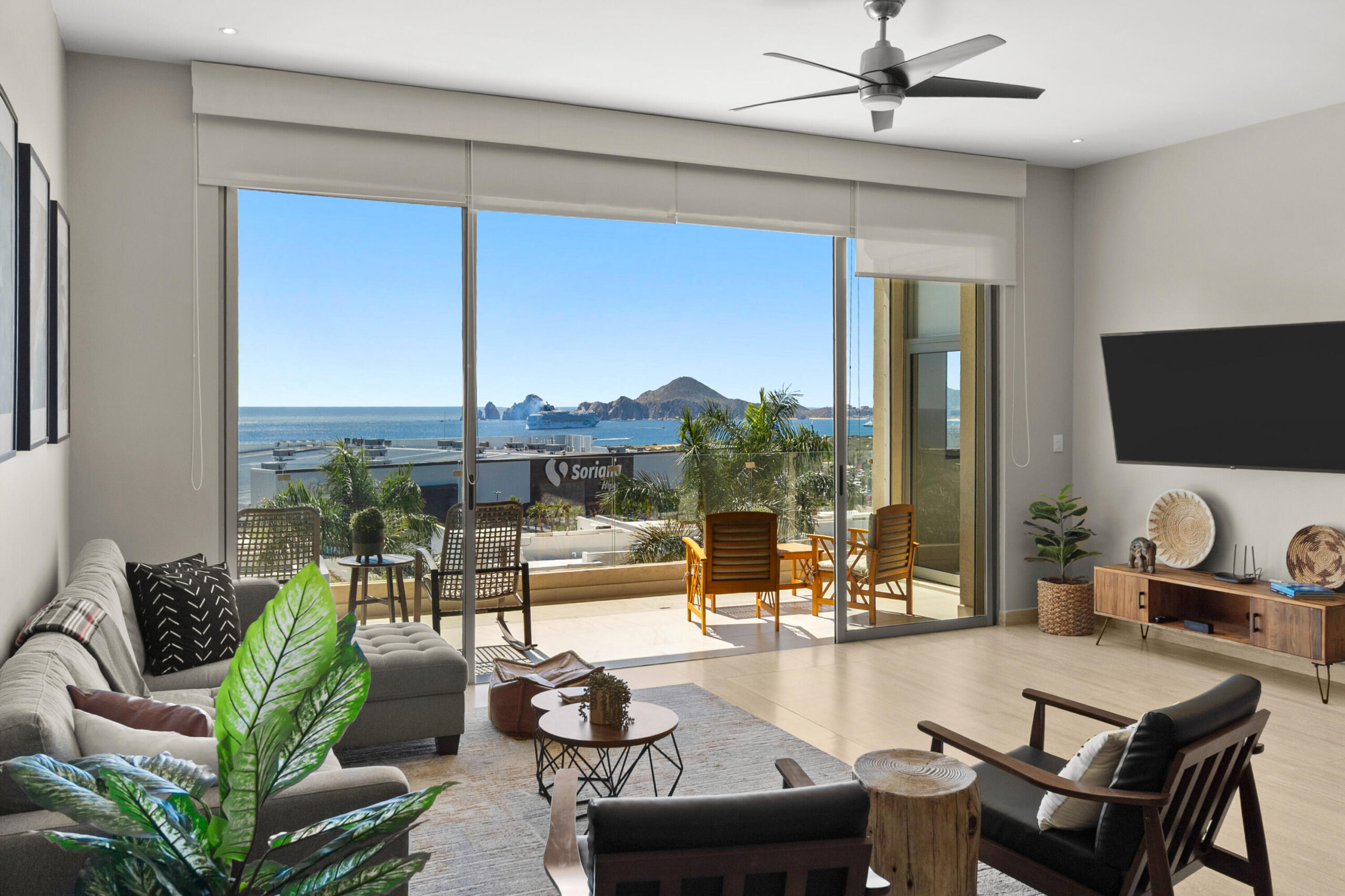 Los Cabos Santarena Santarena is a refined boutique community located on the ocean side of Cerro Colorado in San José del Cabo, just moments from the iconic Palmilla Beach, along with highly regarded schools, hospitals, and everyday conveniences. This exceptional setting brings together the essence of Baja living—natural surroundings, comfort, and sophistication—at a price point that remains remarkably compelling.This corner residence offers two bedrooms, two full bathrooms, and a private terrace, providing added privacy, abundant natural light, and an open connection to the surrounding landscape. Thoughtfully designed for both comfort and style, the residence features an open-concept layout, premium materials, and seamless indoor-outdoor living.Expansive floor-to-ceiling windows fill each Santarena Santarena offers resort-style amenities including an infinity pool, fitness center, sauna, jacuzzi, lounge areas, on-site restaurant, Zen garden, concierge services, underground parking, controlled access, and full CCTV security. With over 60% sold, opportunities are moving quickly. for sale
